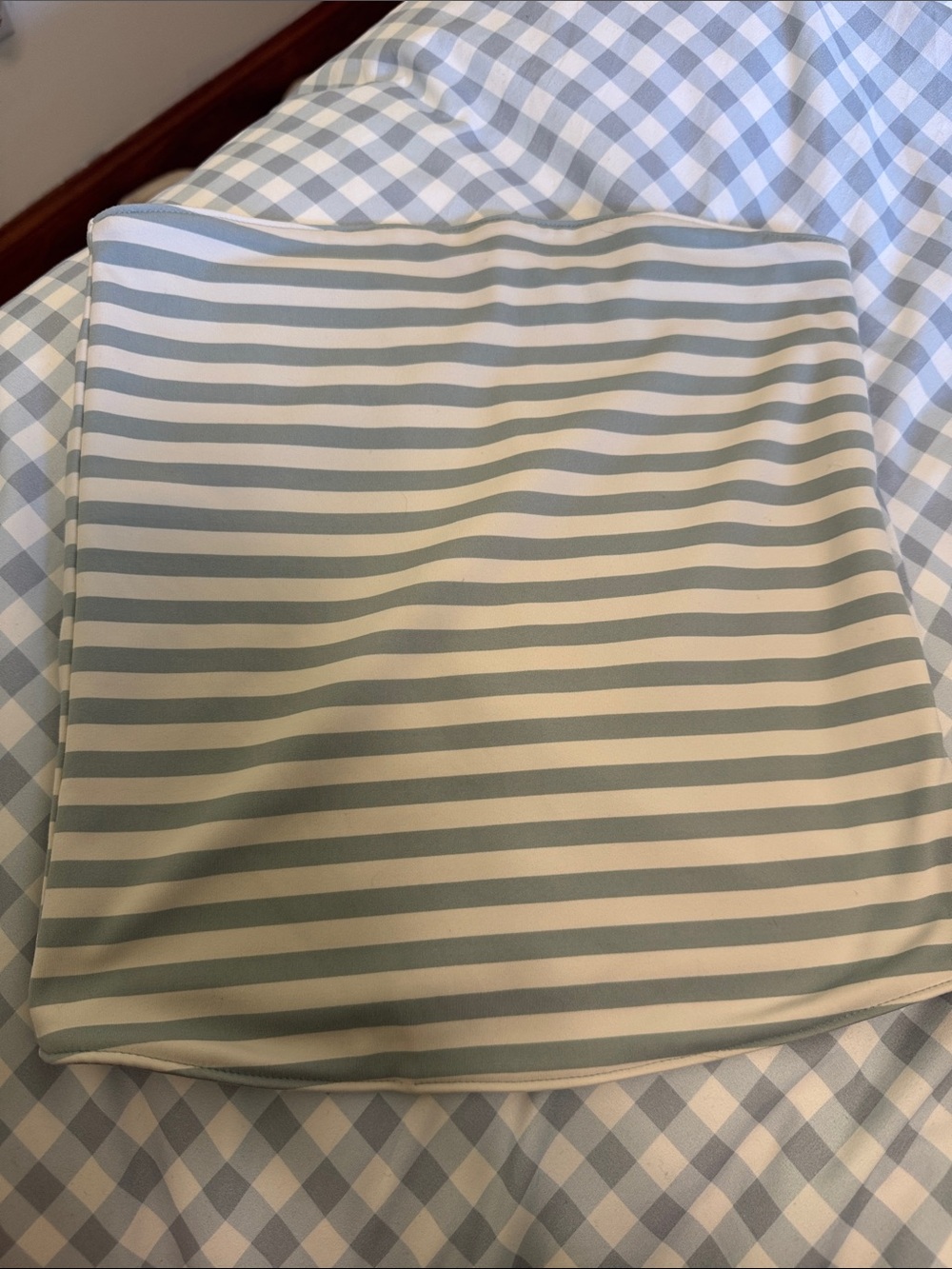 Striped tube top in Light Blue and White